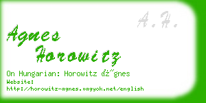 agnes horowitz business card